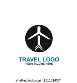 Travel Logo Design Template. Icon Plane Travel Vector