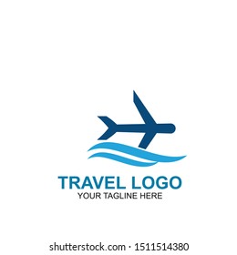 Travel Logo Design Template. Icon Plane Travel Vector