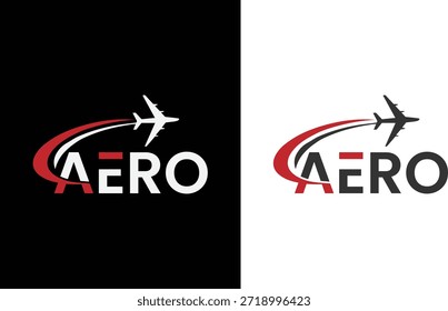  Design-Vorlage für Reiselogo. Einfache Wortmarke Reisen mit Ebene Logo-Design, Vektorgrafik.