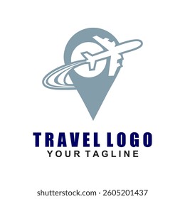 Travel Logo Design Template. Vector Icon of Travel by Airplane.	