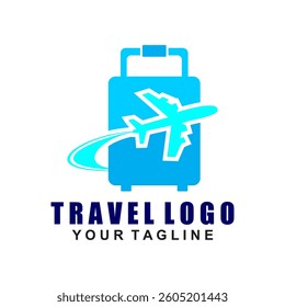 Travel Logo Design Template. Vector Icon of Travel by Airplane.	