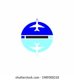 Vector de diseño de logotipo de viajes con concepto de avión volador. ilustración de acciones.
