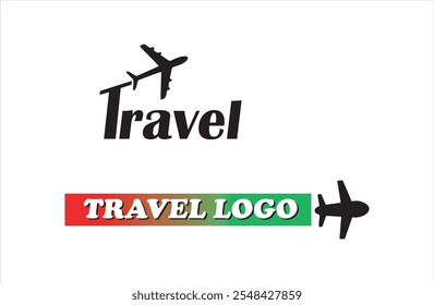 for travel logo design. vector initial t letter and flight plane graphic idea for travel agency logo concept, Airplane world travel agency logo. Flight plane trip globe vector.