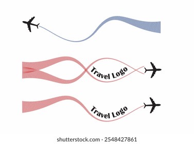 for travel logo design. vector initial t letter and flight plane graphic idea for travel agency logo concept, Airplane world travel agency logo. Flight plane trip globe vector.