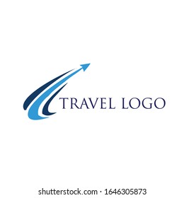Konzept für Reiselogos Creative Travel Logo mit Globe und Airplane Icon Vektorillustration