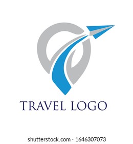 Travel Logo Designs Concept. Creative Travel Logo With Map and Airplane Icon Vector