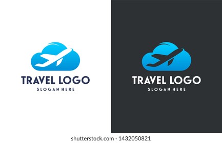 Travel logo designs concept vector, Cloud Plane logo symbol