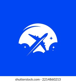 Diseños de logotipos de viajes vectores de concepto, símbolo del logotipo de Cloud Plane
