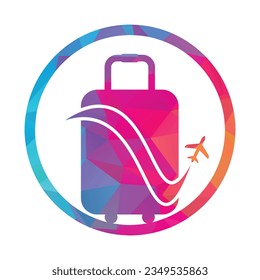 Travel logo. Holiday Airplane with bag Design Illustration.