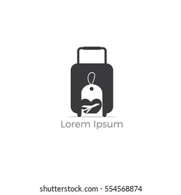 Travel logo, Holiday Airplane with bag Design Illustration, tour and tourism company logo vector
