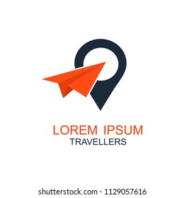 Travel logo, holidays, tourism, business trip company logo design, vector illustration