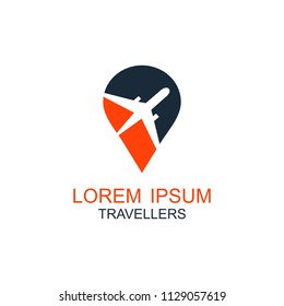Travel logo, holidays, tourism, business trip company logo design, vector illustration