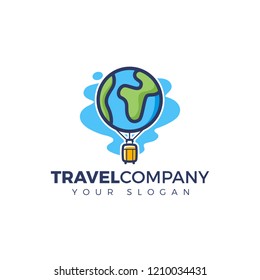 travel logo hot air balloon