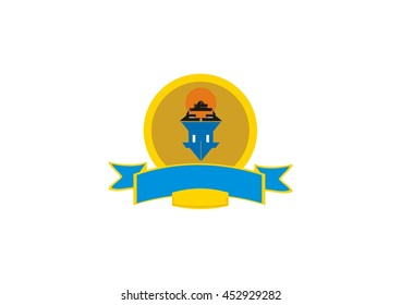 travel logo icon temple