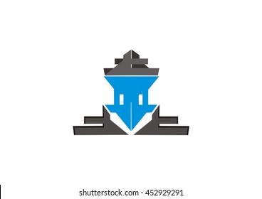 travel logo icon temple