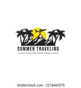 Ilustración de diseño vectorial del icono del logotipo de viaje.