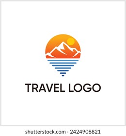 Icono de logotipo de viaje, diseño vectorial. Plantilla de vector de icono de logotipo de viaje de verano, plantilla de logotipo de vector de agencia de viajes.