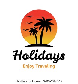 Travel logo icon vector template on white background