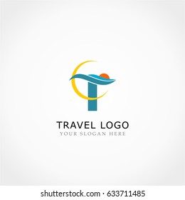 Travel Logo, Letter T For Travel