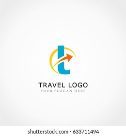 Travel Logo, Letter T For Travel