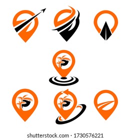 travel logo, maps logo design vector template