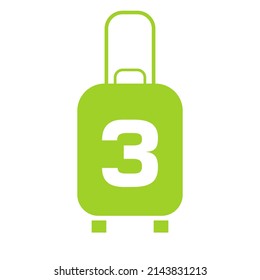 Travel logo on letter 3 sign. Travel Bag Holiday airplane with bag tour and tourism company logo vector