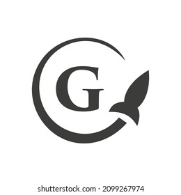 Travel Logo On Letter G Concept. Letter G Travel Logo Vector Template