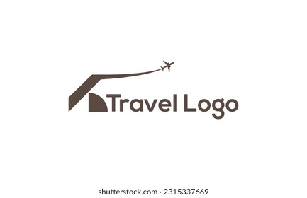 Travel Logo On Letter K Template. Travel Logo On K Letter, Initial Travel Sign Concept Template