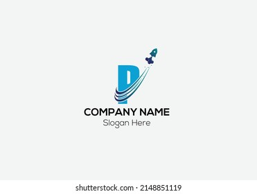 Travel Logo On Letter P Template. Travel Logo On P Letter, Initial Travel Sign Concept Template