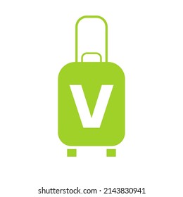 Travel Logo On Letter V Sign Stock Vector (Royalty Free) 2143830941 ...