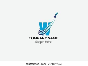 Travel Logo On Letter W Template. Travel Logo On W Letter, Initial Travel Sign Concept Template