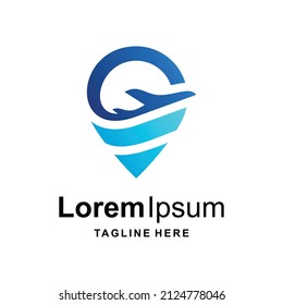 Travel logo with pin location concept