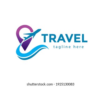 travel logo pin maps location navigation company logo symbol design illustration inspiration