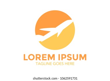 travel logo. plane. icon. vector illustration. minimalist