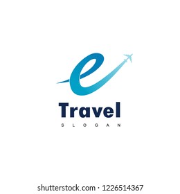 Travel Logo With Plane Symbol