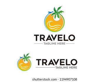 Travel logo in round concept