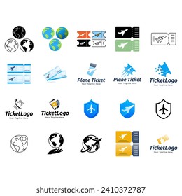 Travel logo Set isolated on white background Vector Illustration, Graphic Design Editable For Your Design. Airplane Logo