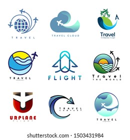 travel logo set in vector illustration