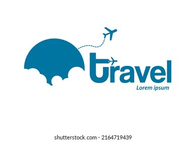 Travel logo template. blue travel logo