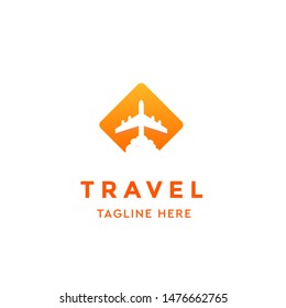 travel logo template for business company, plane