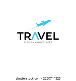 Travel logo template, Travel Logo Design, Travel modern logo design,  Vector illustration. airplane tickets, travel agencies - planes and emblems. T-shirts. fly modern logo design.  typography.