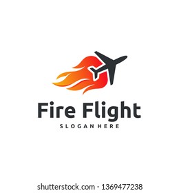 Travel logo template, Fire Flight logo designs concept vector