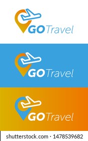 Travel logo template. GoTravel logotype design.