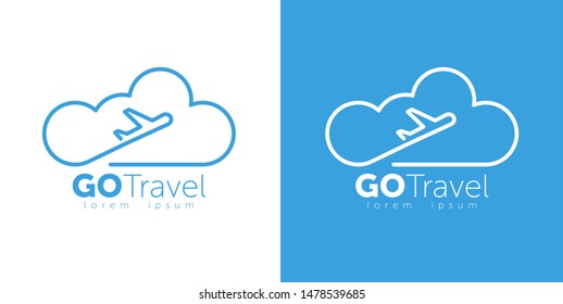 Travel logo template. GoTravel logotype design.