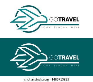 Travel logo template. GoTravel logotype design.