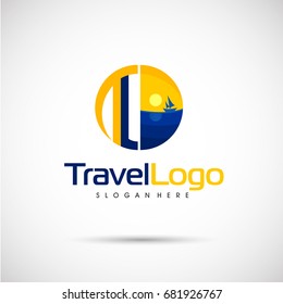 Travel  Logo template. Letter TL. Vector illlustration eps.10