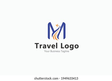 Travel logo template - m travel