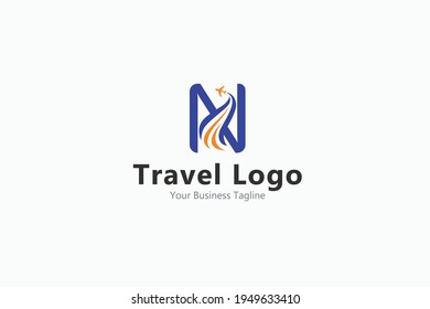 Travel logo template - n travel