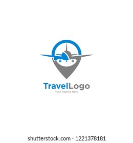 Travel logo template. Plane logo vector templat.