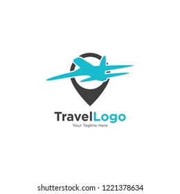 Travel logo template. Plane logo vector templat.